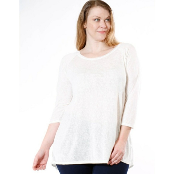 👍PLUS SIZE Ivory Top👍 - Picture 2 of 5